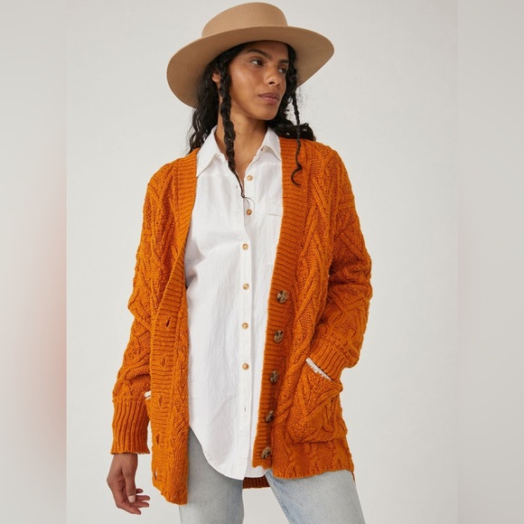 NEW Free People Montana Cable Cardigan - Picture 9 of 15
